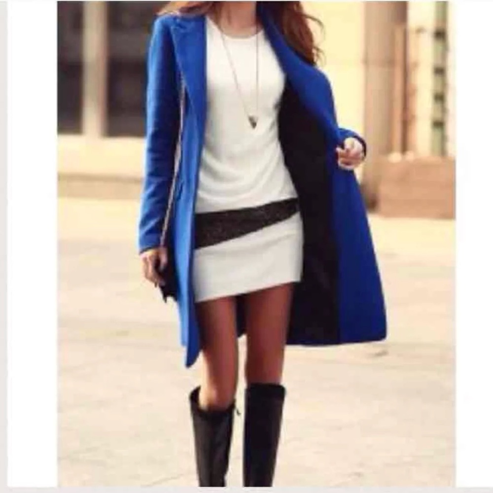 Never worn dress/long shirt white with black